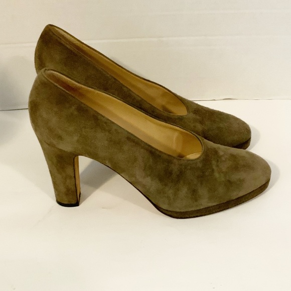 Calvin Klein Womens Green Suede Pumps Heels Made In Italy Size 8M - Picture 2 of 8